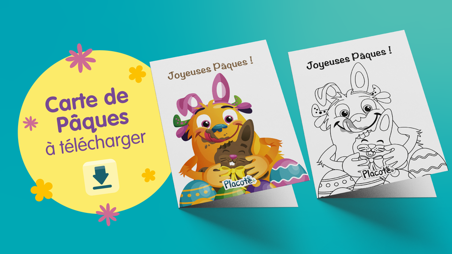 Carte de Pâques à imprimer et à colorier