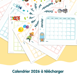 Calendrier mensuel 2026 - Pour les petits et les grands