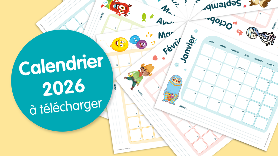 Calendrier mensuel 2026 à imprimer